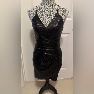 Evie Black Sequin dress. $158 NWT Size medium